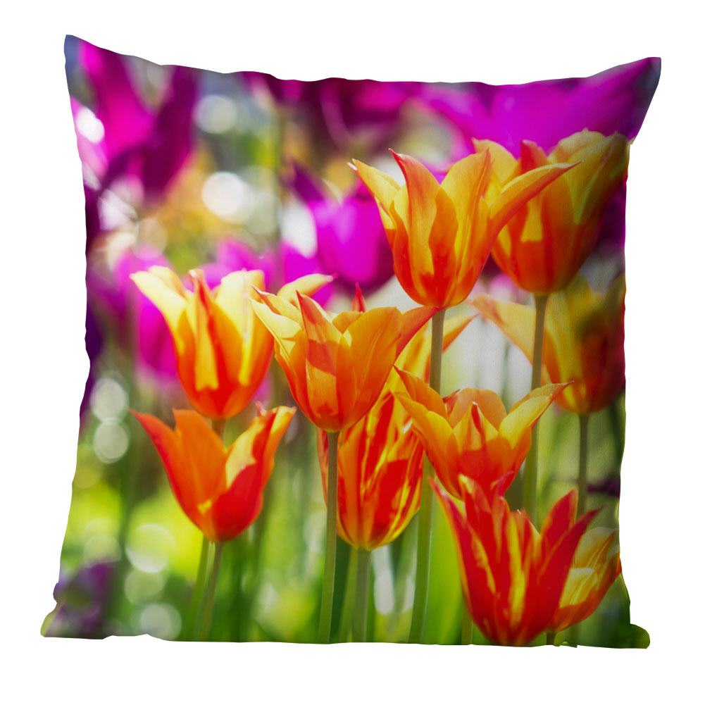 Frühlingstanz der Tulpen  | Kissen, inkl. Reißverschluss und Inlett, waschbar bei 30°C