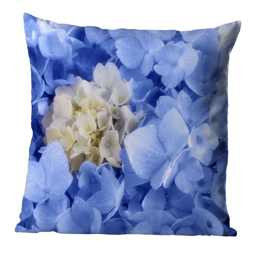 Blaue Hortensie | Kissen, inkl. Reißverschluss und Inlett, waschbar bei 30°C